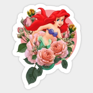 ariel mermaid floral flower Sticker